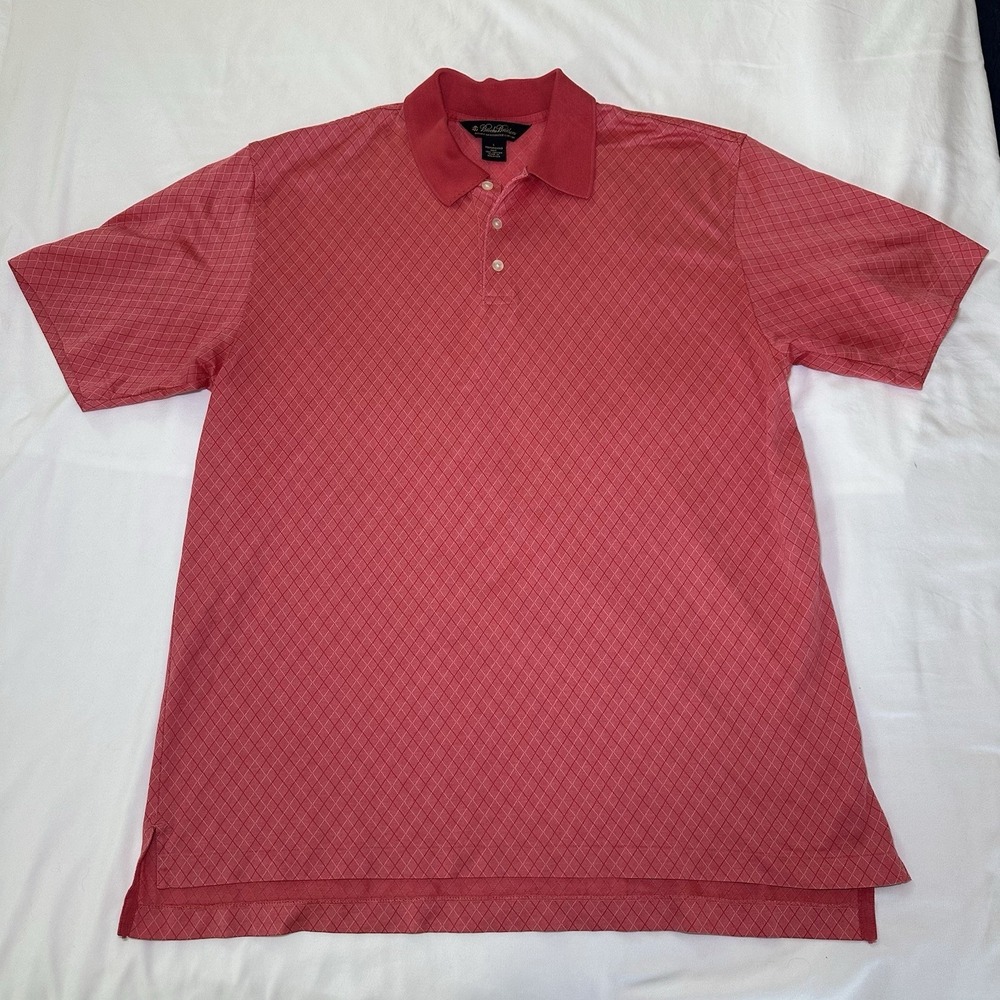 Brooks Brothers Mens Performance‎ Knit Double Mercerized Cotton Polo Shirt Large